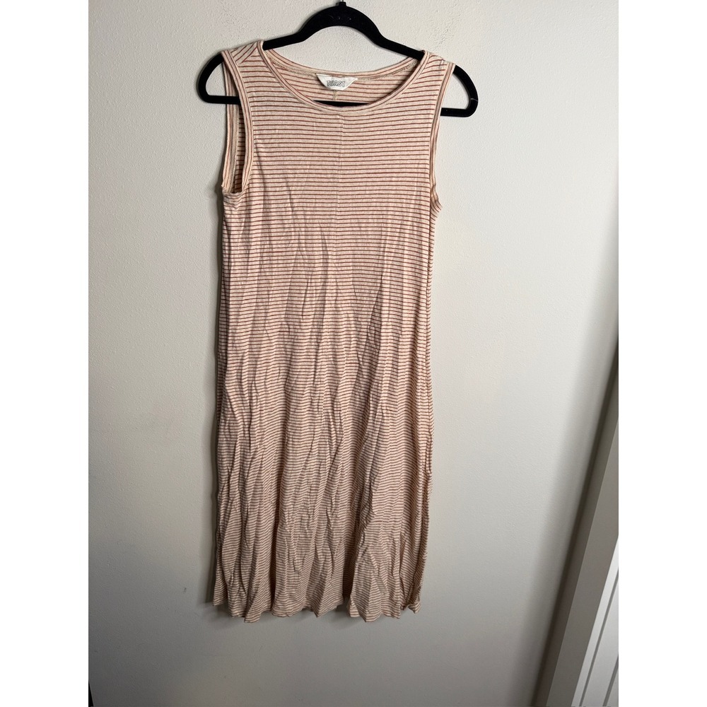 Toast UK Striped Sleeveless‎ Knit Tank Midi Dress Casual Everyday Scoop Neck - Picture 3 of 4